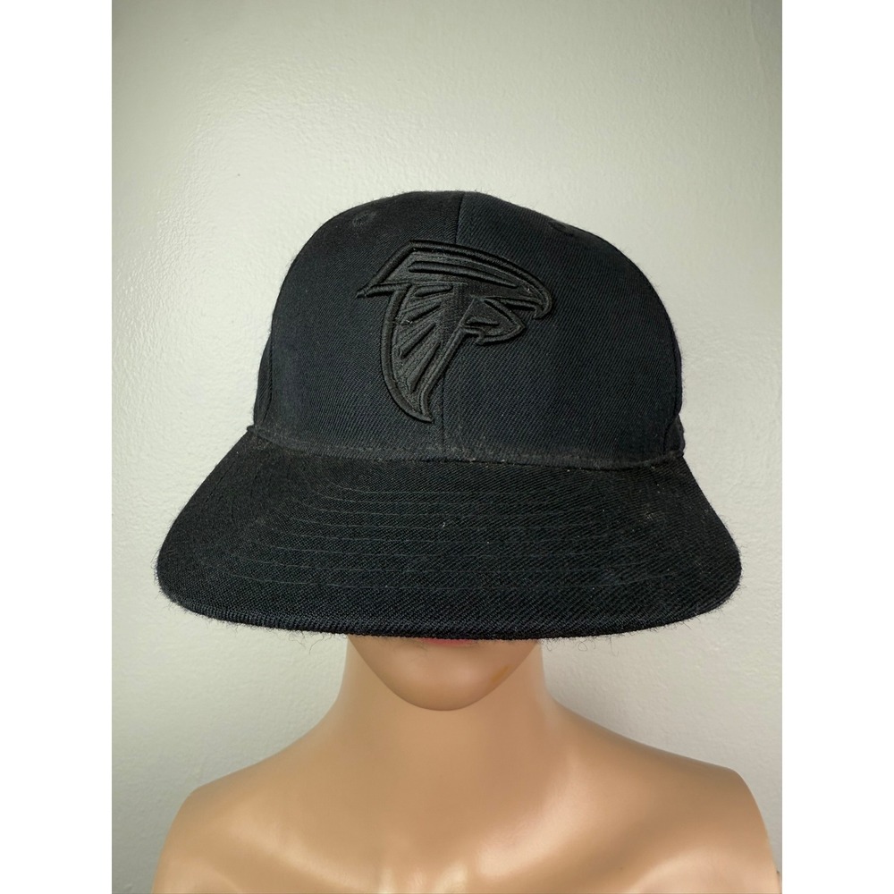 VTG Atlanta Falcons Reebok Wool Cap Monochrome Logo Size 7 3/8 *Read Description